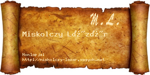 Miskolczy Lázár névjegykártya